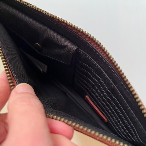 NWOT Madewell The Leather Pouch Clutch In Faded Rust Multi - Picture 5 of 6